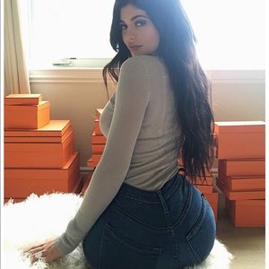 Fashion Nova High Waisted Dark Denim Jeans